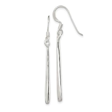 Sterling Silver Dangle Drop Earrings, Sleek Stick Design, Minimalist Linear Style for Women
