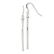 Sterling Silver Dangle Earrings for Women with Vertical Bar Drops and Bead Accents, Lightweight Minimalist Jewelry for Casual or Formal Wear, Modern Linear Design, Simple and Elegant Style