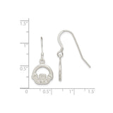 Sterling Silver Claddagh Drop Earrings, Heart and Crown Celtic Design for Women