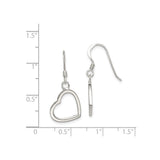 Sterling Silver Heart Dangle Earrings with Open Heart Charms, Romantic Drop Style Jewelry for Women