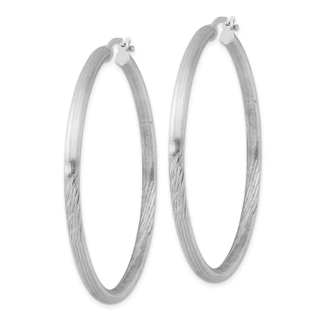 Sterling Silver Hoop Earrings, Round Textured Finish with Hinged Clasp, Lightweight Minimalist Design