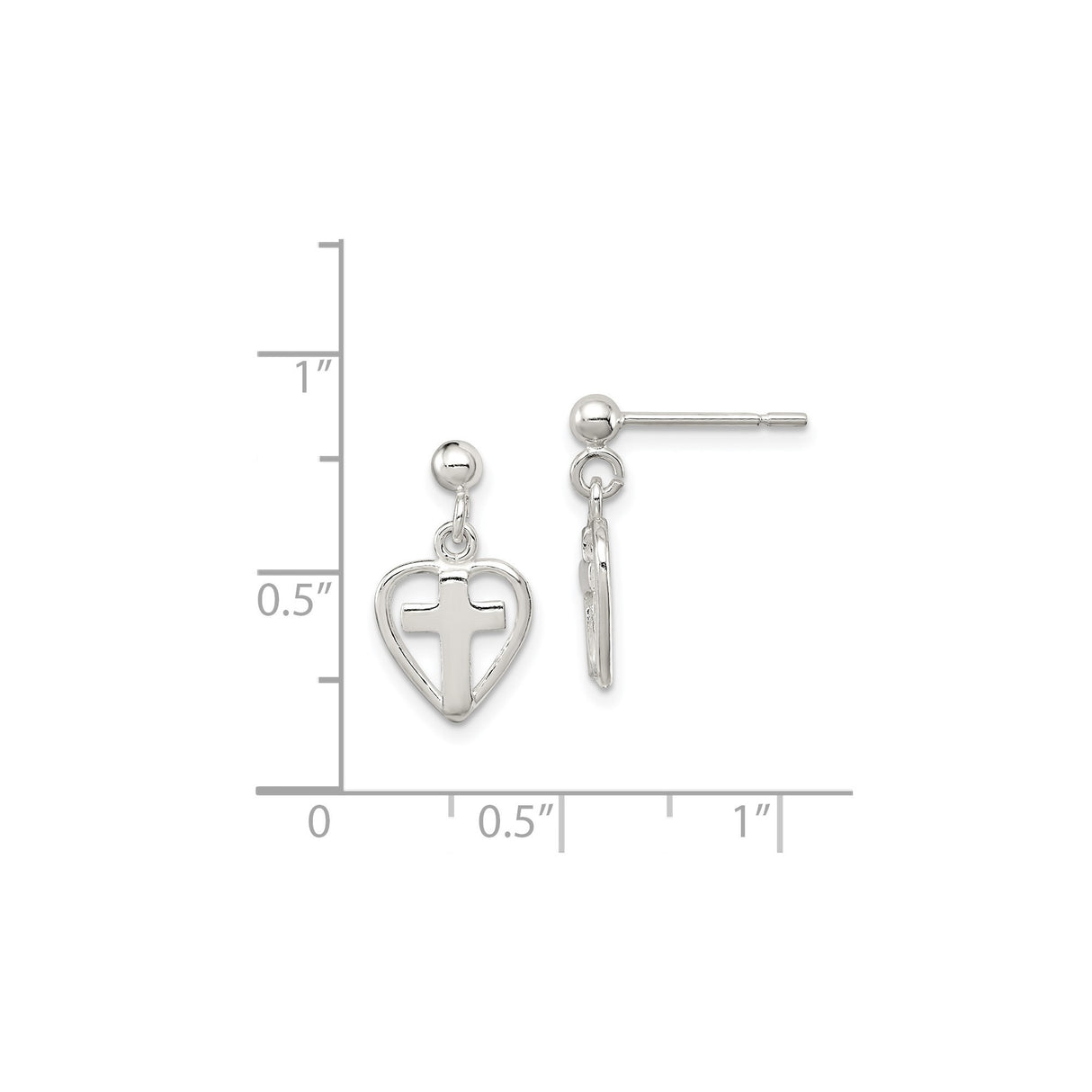 Sterling Silver Cross Pendant with Polished Minimal Design, Christian Faith Jewelry for Men and Women