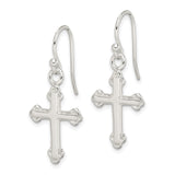 Sterling Silver Cross Pendant with Mirror Finish, Budded Design, Minimalist Christian Style