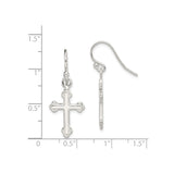 Sterling Silver Cross Pendant with Mirror Finish, Budded Design, Minimalist Christian Style