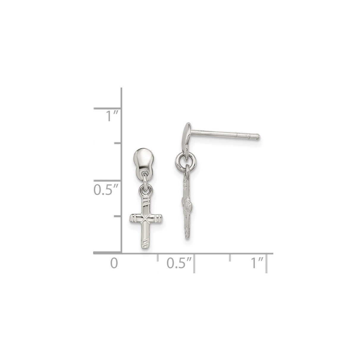 Sterling Silver Latin Cross Pendant with Polished and Textured Detailing for Men and Women