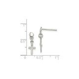 Sterling Silver Latin Cross Pendant with Polished and Textured Detailing for Men and Women