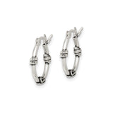 Sterling Silver Hoop Earrings with Wire Wrapped Detail, Bali Boho Tribal Style