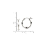 Sterling Silver Hoop Earrings with Wire Wrapped Detail, Bali Boho Tribal Style