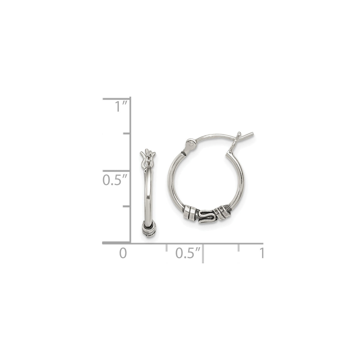 Sterling Silver Hoop Earrings with Handcrafted Wrap Coil, Tribal Boho Style