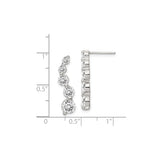 Sterling Silver Drop Dangle Earrings with Graduated Cubic Zirconia, Bridal and Evening Jewelry