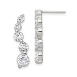 Sterling Silver Drop Dangle Earrings with Graduated Cubic Zirconia, Bridal and Evening Jewelry