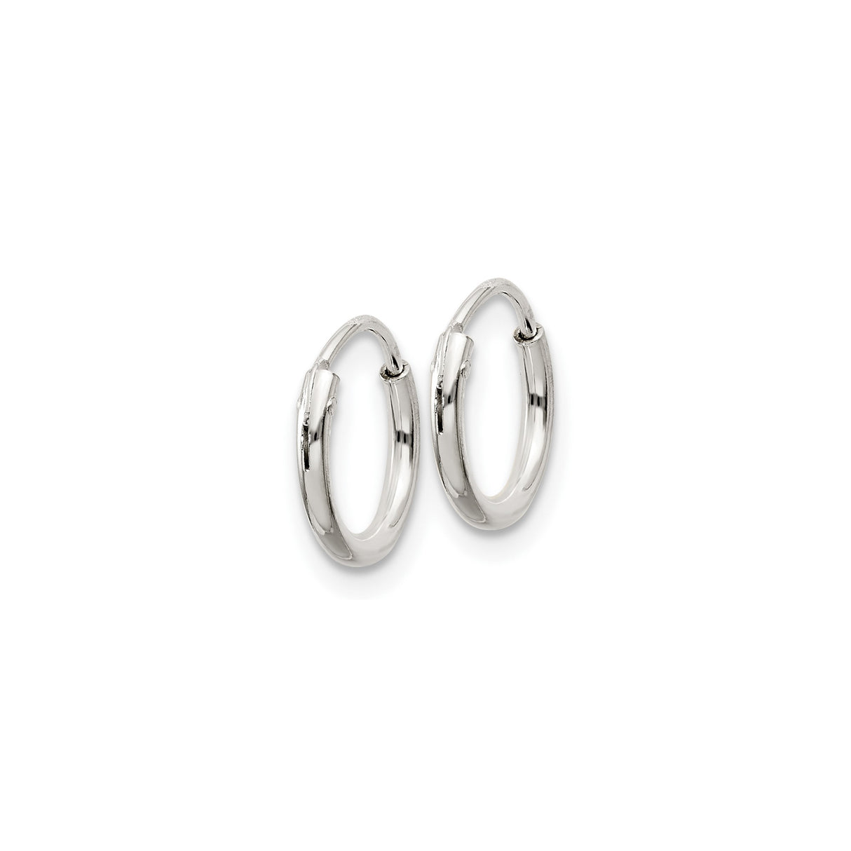 Sterling Silver Hoop Earrings, Minimalist Polished Round Design for Women and Men