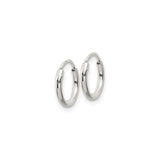 Sterling Silver Hoop Earrings, Minimalist Polished Round Design for Women and Men