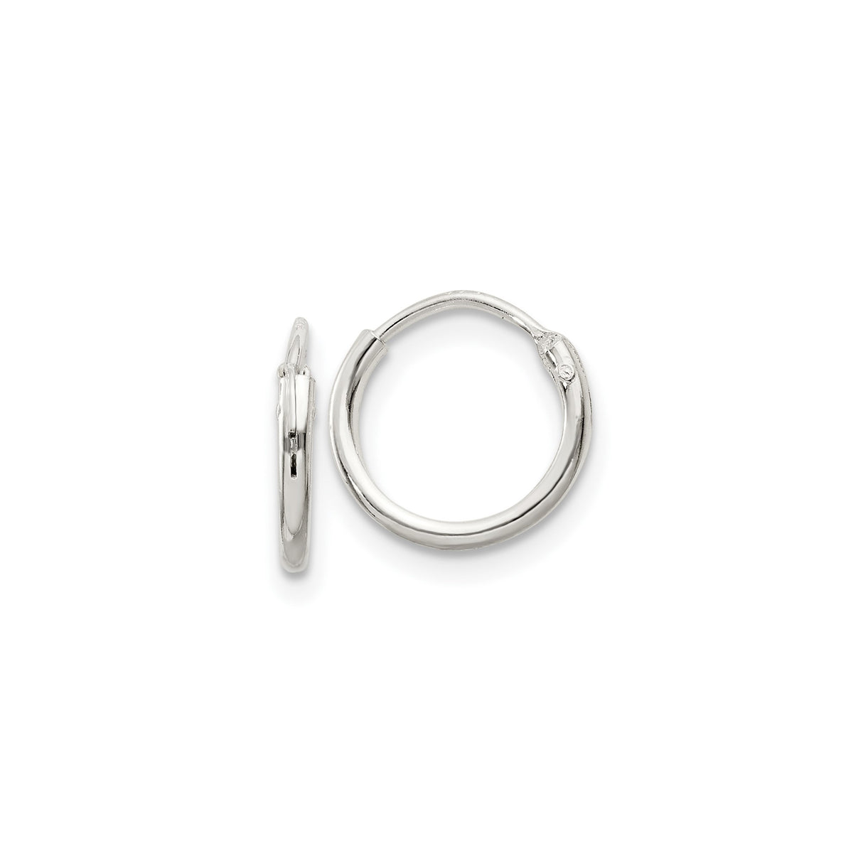 Sterling Silver Hoop Earrings, Minimalist Polished Round Design for Women and Men