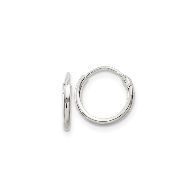 Sterling Silver Hoop Earrings, Minimalist Polished Round Design for Women and Men
