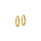 Sterling Silver Small Hoop Earrings, Gold Plated, Lightweight Minimalist Endless Design