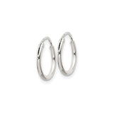 Sterling Silver Hoop Earrings, Small Lightweight Polished Hoops with Hinged Closure