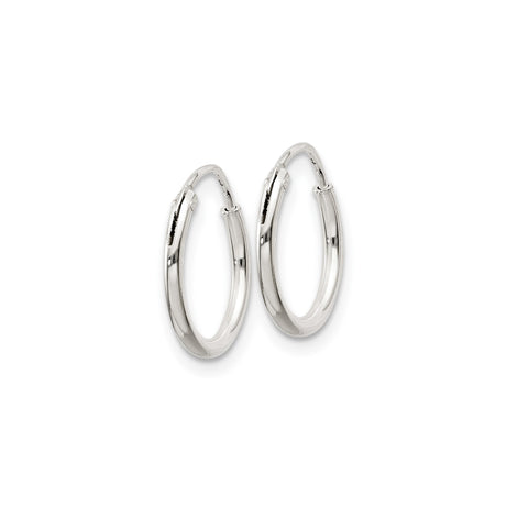 Sterling Silver Hoop Earrings, Small Lightweight Polished Hoops with Hinged Closure
