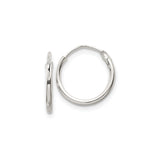 Sterling Silver Hoop Earrings, Small Lightweight Polished Hoops with Hinged Closure
