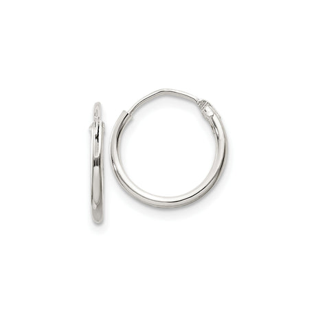 Sterling Silver Hoop Earrings, Small Lightweight Polished Hoops with Hinged Closure