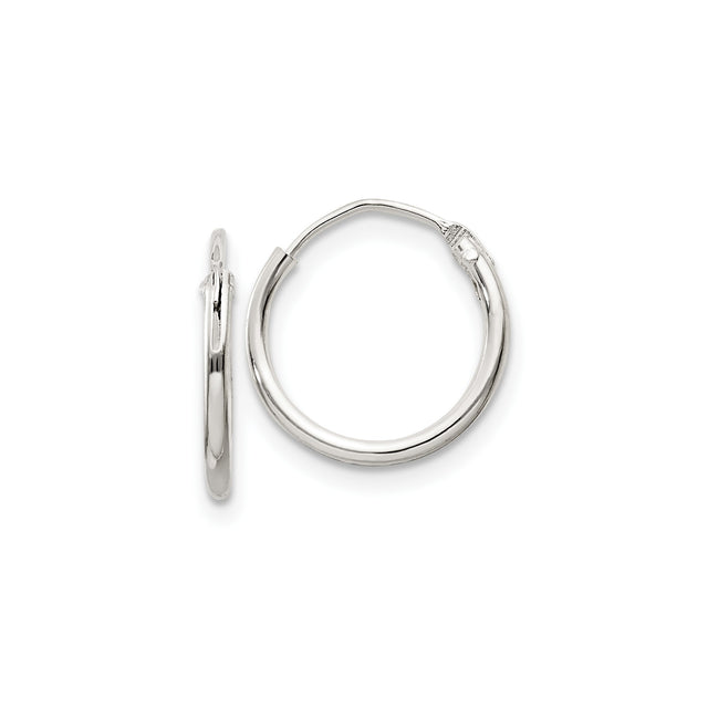 Sterling Silver Hoop Earrings, Small Lightweight Polished Hoops with Hinged Closure