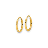 Sterling Silver Gold Plated Hoop Earrings, Classic Round Minimalist Style for Women