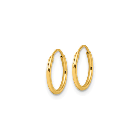 Sterling Silver Gold Plated Hoop Earrings, Classic Round Minimalist Style for Women