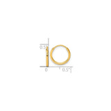 Sterling Silver Gold Plated Hoop Earrings, Classic Round Minimalist Style for Women