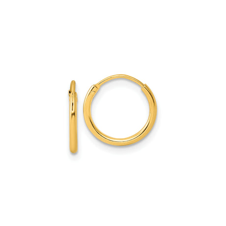 Sterling Silver Gold Plated Hoop Earrings, Classic Round Minimalist Style for Women