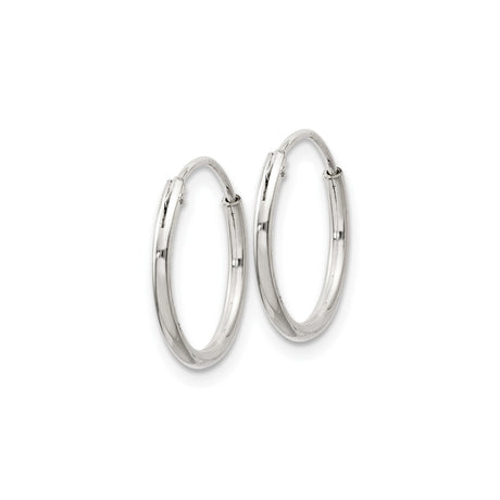 Sterling Silver Hoop Earrings, Lightweight Thin 1.3mm Polished Round Open Hoops for Women or Unisex Wear