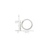 Sterling Silver Hoop Earrings, Lightweight Thin 1.3mm Polished Round Open Hoops for Women or Unisex Wear