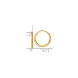 Sterling Silver Hoop Earrings, Gold Plated, Lightweight Polished Minimalist Style