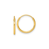 Sterling Silver Hoop Earrings, Gold Plated, Lightweight Polished Minimalist Style