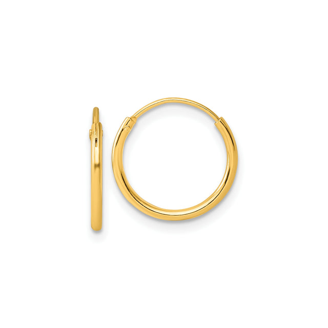 Sterling Silver Hoop Earrings, Gold Plated, Lightweight Polished Minimalist Style