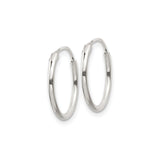 Sterling Silver Hoop Earrings, Classic Round Polished Design, Lightweight Minimalist Style