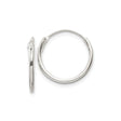 Sterling Silver Hoop Earrings, Classic Round Polished Design, Lightweight Minimalist Style