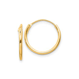 Sterling Silver Hoop Earrings, Gold Tone, Minimalist Polished Round Design for Women