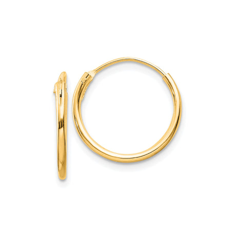 Sterling Silver Hoop Earrings, Gold Tone, Minimalist Polished Round Design for Women