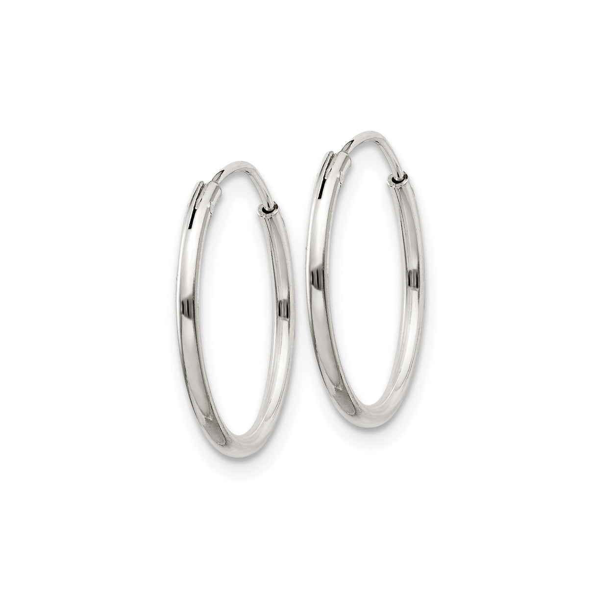 Sterling Silver Hoop Earrings, Classic Round Polished Metal Loops with Minimalist Design