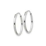 Sterling Silver Hoop Earrings, Classic Round Polished Metal Loops with Minimalist Design