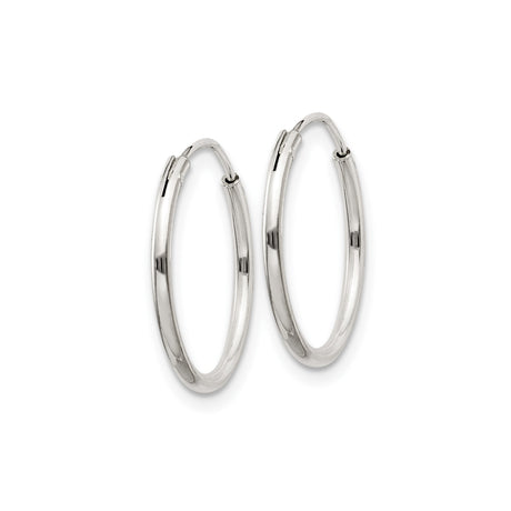 Sterling Silver Hoop Earrings, Classic Round Polished Metal Loops with Minimalist Design