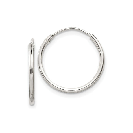 Sterling Silver Hoop Earrings, Classic Round Polished Metal Loops with Minimalist Design