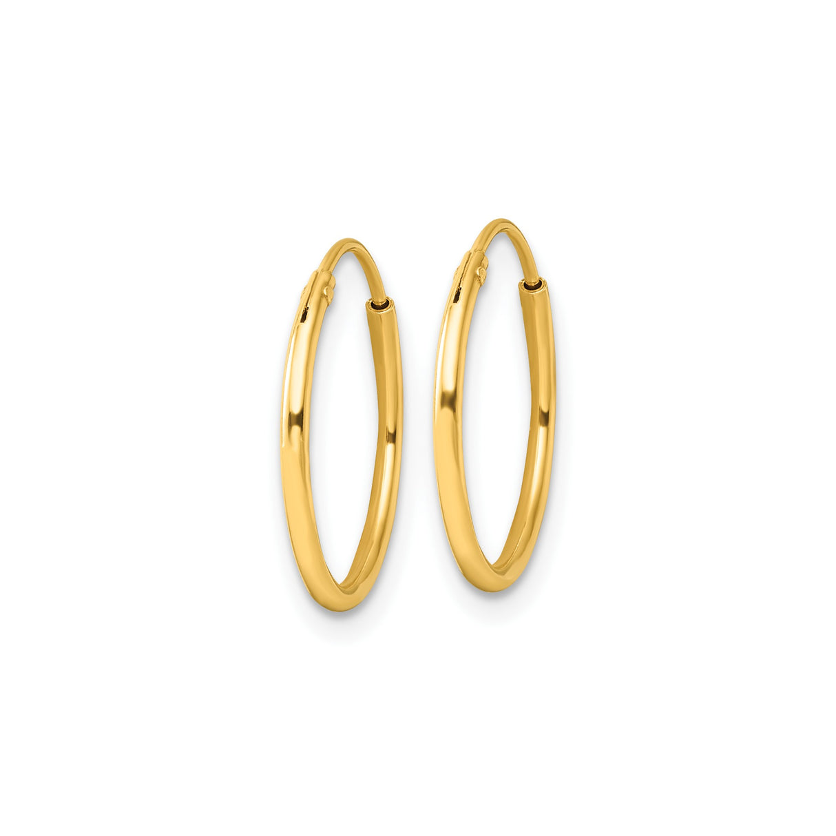 Sterling Silver Gold Plated Hoop Earrings, Classic Polished Endless Design for Women