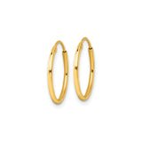 Sterling Silver Gold Plated Hoop Earrings, Classic Polished Endless Design for Women