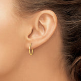 Sterling Silver Gold Plated Hoop Earrings, Classic Polished Endless Design for Women