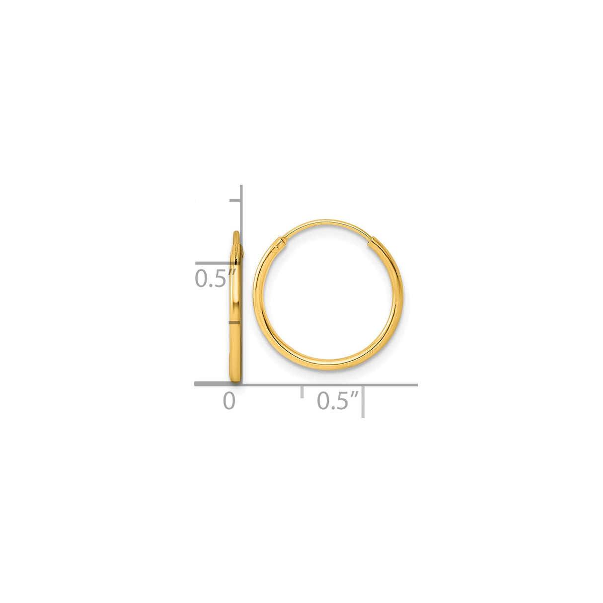 Sterling Silver Gold Plated Hoop Earrings, Classic Polished Endless Design for Women
