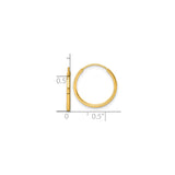 Sterling Silver Gold Plated Hoop Earrings, Classic Polished Endless Design for Women