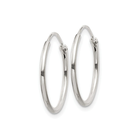 Sterling Silver Hoop Earrings, Classic Polished Round Hoops, Minimalist Lightweight Design