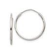 Sterling Silver Hoop Earrings, Classic Polished Round Hoops, Minimalist Lightweight Design