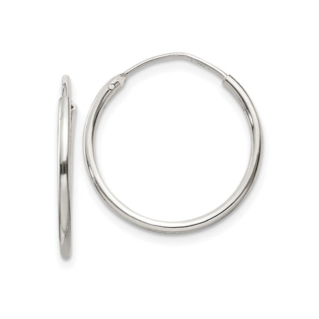 Sterling Silver Hoop Earrings, Classic Polished Round Hoops, Minimalist Lightweight Design